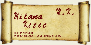 Milana Kitić vizit kartica